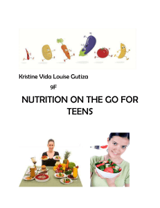 brochure nutrition on the gofor teens