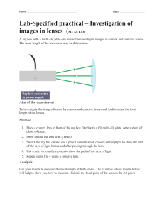 lab focal length of lens concave and convex M2 AS L13