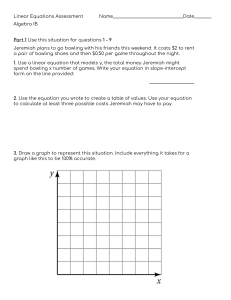 Linear Equations Assessment 9th grade algebra IB