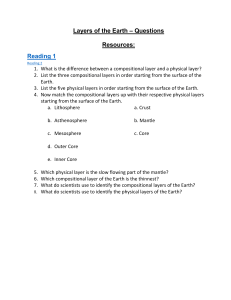 Layers of Earth Study Guide Questions
