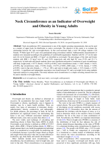Neck Circumference as an Indicator of Overweight and Obesity in Young Adults
