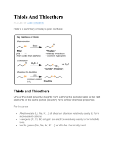 Thiols And Thioethers
