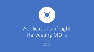 Applications of light harvesting MOFs