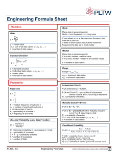 Engineering formulae sheet