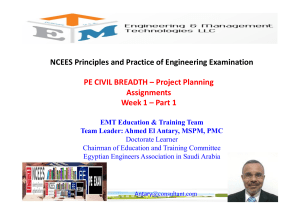 PE CIVIL BREADTH – Project Planning - Assignments - El Antary