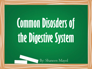 Common Disorders of the Digestive System