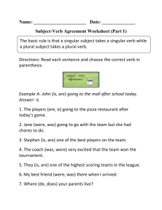 Subject Verb Agreement (1)