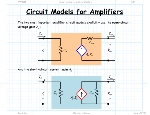Circuit models for amplifiers lecture