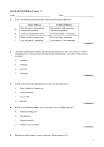 Quiz Grade 11 HL Biology Chapter 1.4