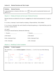 Rational Functions and Their Graphs Notes (Unfilled) (4.6) (6 Pages)