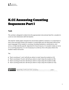 K.CC.A.1 Assessing Counting Sequences Part I