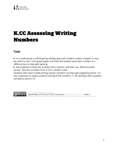 K.CC.A.3 Assessing Writing Numbers
