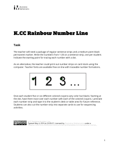 K.CC.A.3 Rainbow Number Line