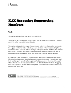 K.CC.A Assessing Sequencing Numbers
