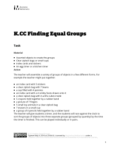 K.CC.B.5 Finding Equal Groups