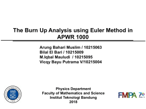 Burnup Analysis using Euler Method in APWR 1000 