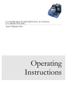 DSC Operating Instructions