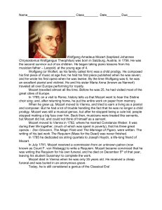 Mozart Worksheets