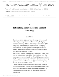 3 Laboratory Experiences and Student Learning   America's Lab Report  Investigations in High School Science   The National Academies Press