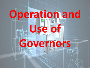 Operation and Use of Governors