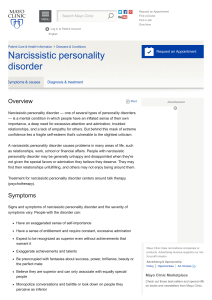 Narcissistic personality disorder - Symptoms and causes - Mayo Clinic
