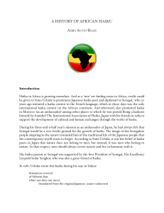 A HISTORY OF AFRICAN HAIKU