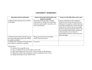 Conformity Worksheet