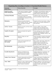 Organizing Data According to Gordon's 11 Functional Health Patterns