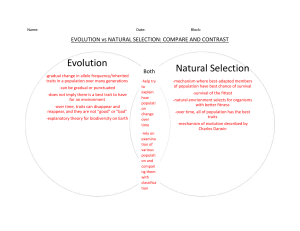 Evolution vs Natural Selection Venn Diagram - Feel free to edit