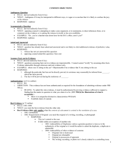 Evidence Common Objections 2