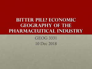 Bitter pill? Economic geogrpahy of the pharmaceutical industry
