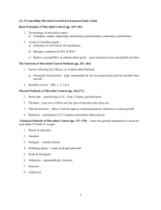 Ch 9 Controlling Microbial Growth Environment Study Guide