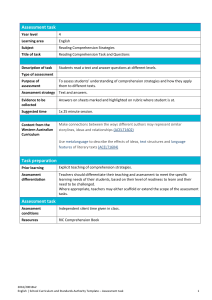 Comprehension Assessment