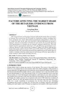 FACTORS AFFECTING THE MARKET SHARE OF THE RETAILERS: EVIDENCE FROM VIETNAM 