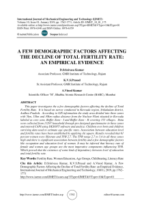 A FEW DEMOGRAPHIC FACTORS AFFECTING THE DECLINE OF TOTAL FERTILITY RATE: AN EMPIRICAL EVIDENCE