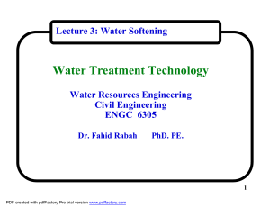 Water Treatment Lecture 3