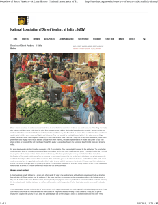 Overview of Street Vendors – A Little History   National Association of Street Vendors of India - NASVI