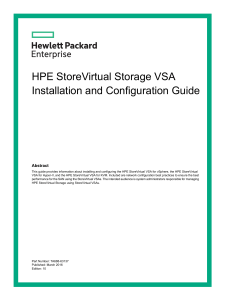 HPE StoreVirtual Storage VSA- Installation and conf guide