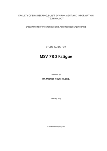 MSV 780 Fatigue (Study guide)