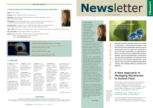 Newsletter 8. A New Approach in Managing Mycotoxins in Animal Feed