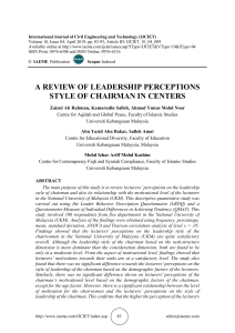 A REVIEW OF LEADERSHIP PERCEPTIONS STYLE OF CHAIRMAN IN CENTERS