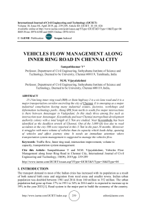 VEHICLES FLOW MANAGEMENT ALONG INNER RING ROAD IN CHENNAI CITY 