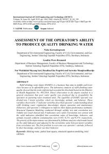 ASSESSMENT OF THE OPERATOR'S ABILITY TO PRODUCE QUALITY DRINKING WATER