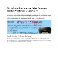 Get to know how you can Solve Common Printer Problem in Windows 10