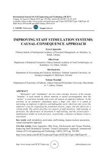  IMPROVING STAFF STIMULATION SYSTEMS: CAUSAL-CONSEQUENCE APPROACH