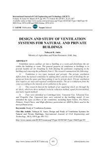 DESIGN AND STUDY OF VENTILATION SYSTEMS FOR NATURAL AND PRIVATE BUILDINGS