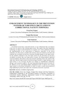 ENHANCEMENT TECHNOLOGY IN THE PREVENTION SYSTEMS OF NARCOTICS CIRCULATION IN CORRECTIONAL FACILITY INDONESIA