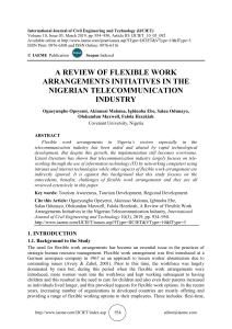 A REVIEW OF FLEXIBLE WORK ARRANGEMENTS INITIATIVES IN THE NIGERIAN TELECOMMUNICATION INDUSTRY