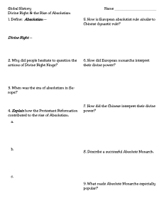 Absolutism Set Questions (3)