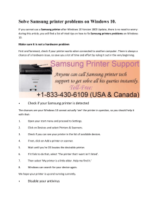 Solve Samsung printer problems on Windows 10